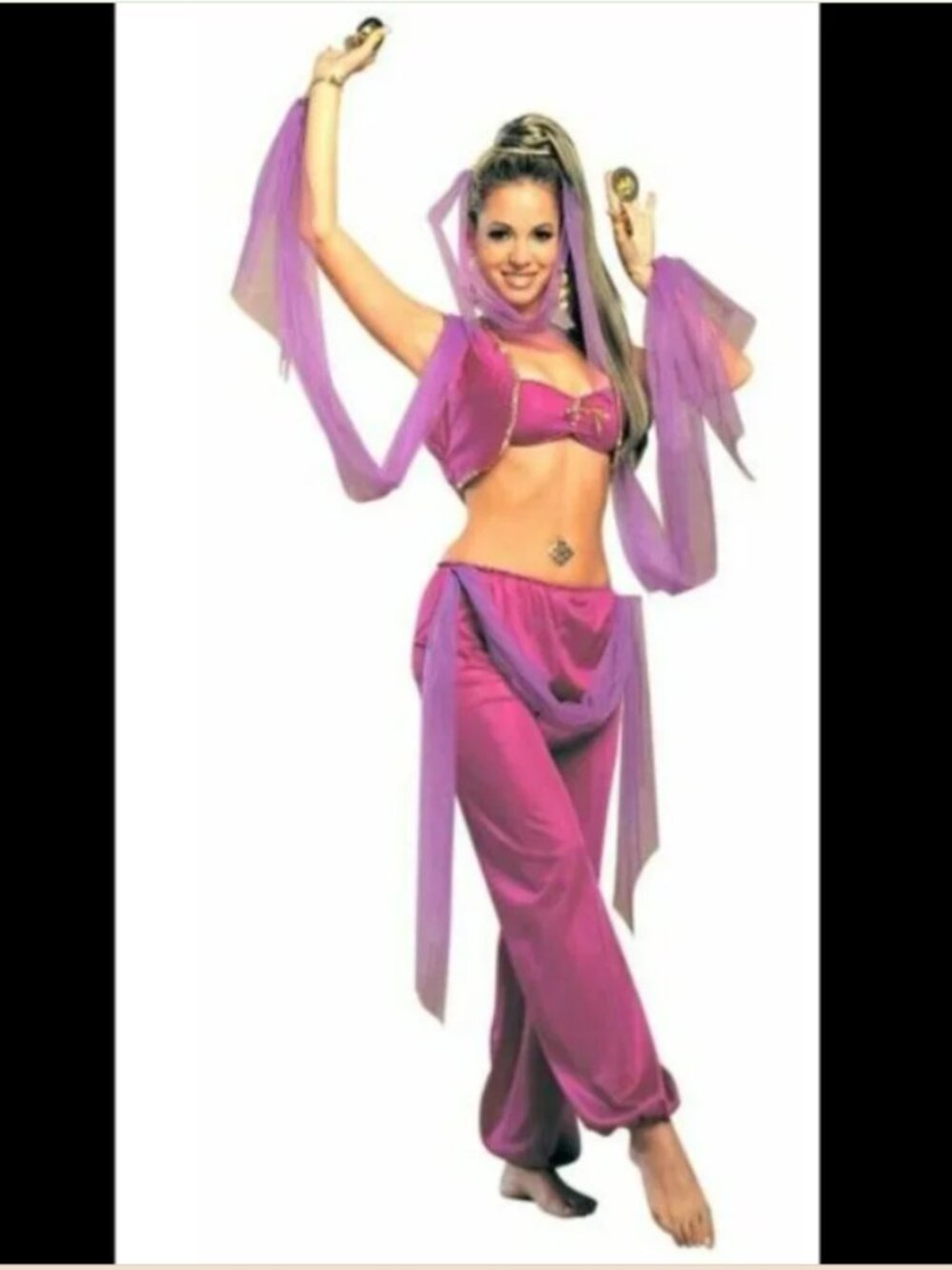 Disguise Genie Costume Harem Halloween Jasmine Belly Dancer Arabian Princess